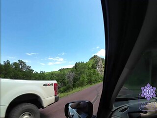 Skanky hikers caught with big natural tits and thick ass