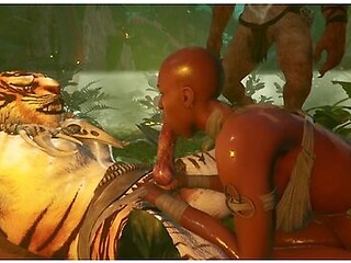 Tribe Woman Swallowing Cum In The Jungle 3d