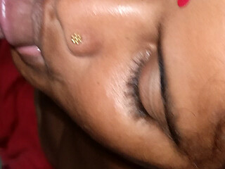 Indian stepmom gives stepson a sloppy blowjob