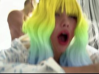 Asian beauty with amazing hair gets a rough fuck and completely gives