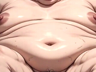 Horny Obese BBW Masturbates Her Hairy Wet Pussy - Big Belly Solo Play