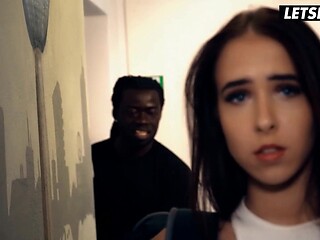 Redhead teen Nata Ocean takes a thick black cock deep