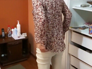 It Excites Me to Show Myself off in Front of My Stepson's Friends, Watching Them Jerk off