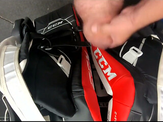 Jerking off in the Hockey Change Room