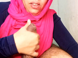 Hijab, hand, romantic foreplay