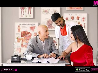 Indian Girl Having Sex with Doctor and Compounder Threesome Web series