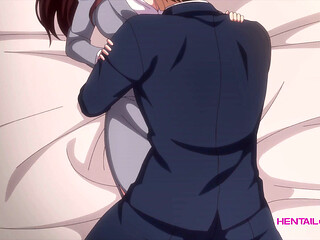 MILF agent initiates hard bedroom sex with younger colleague - Dubbed Uncensored