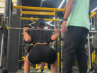 Hot amateur fuck after gym for teen latina with cumshot on big ass POV