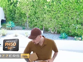 Sexy Reyna Belle gets interrupted by Logan's big cock during online shopping