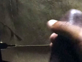 Virgin masturbating his BBC in a tent - Pre Cum