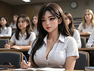 Horny College Student Fucks Her Professor After Hours  Hot AI Hentai