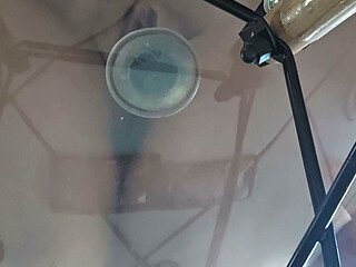 Close up translucent dildo fucking