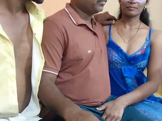 gay husband and her lesbian wife blow job with her neighbour and ass fuck husband wife, indian real threesom sex