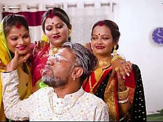 Lusty old man celebrates wedding night with three new wives by