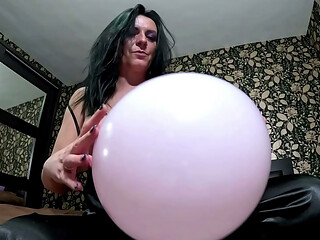 Satin Pajama Balloon Fetish Teasing, Nail Play &amp_ Barefoot Balloon Popping preview
