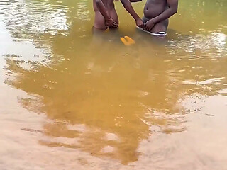 Big Stepdaddy and Twink Having Fun Behind the River Bank