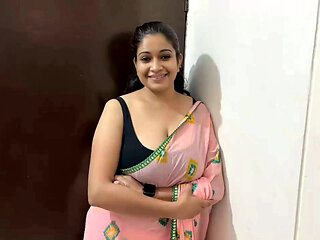 Hot Village stepmom showing xxx Ass while  boobs fuck by stepson in saree