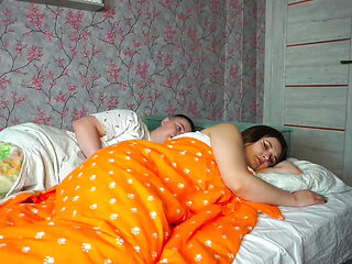 Katybigcherry Stepmom Fucks Stepson in One Bed - Wild Night Sex with Big Ass MILF (POV, Russian, Taboo)