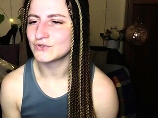 Cute amateur brunette naughty in solo jerking show on camera