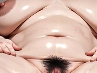 Very Obese Woman Solo Masturbation - Dripping Hairy Pussy on Bed