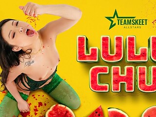 Asian princess Lulu Chu gets her hairy little pussy stretched by a big dick