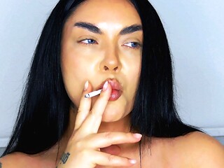 Beautiful Brunette Smoking Fetish Tease - Softcore Seduction