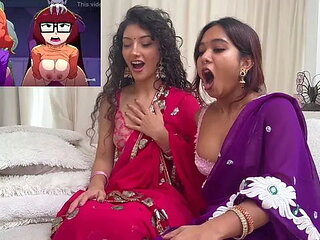 Petite Desis Miaz and Jasminx React to Cartoon Mystery Bang