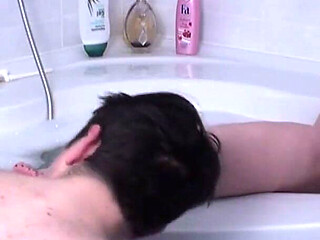 Licking Her Feet in the Tub