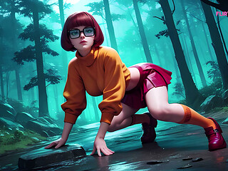Velma Wandered into the Forest and Left with a Mouthful of Cum and an Anal Creampie ( AI Generated )