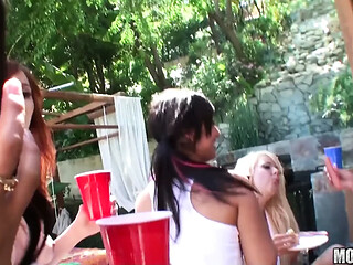 Real Slut Party - Trim Amia Miley Teases Phoenix Askani, J Jay & Michael with a Hot House Party Sex Tape