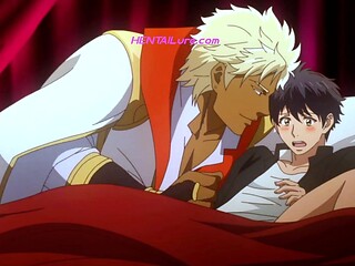 Prince strips bride and claims his ass in hot gay anime anal