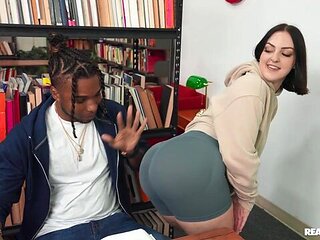 Interracial sex at the library with a big-bottomed whitey Lucy Lotus