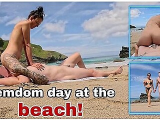 Femdom Beach Day: Public Slave Nudity, Outdoor Humiliation And Orgasms