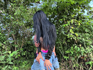 My boss, Sara Sodi, takes me to have sex in the mountains  outdoor sex