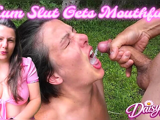 Massive Cum Gargling and Face Fuck with Huge Cock Toy Part 2  Amateur Blowjob, Deep Throat, Cum in Mouth, Facial Cumshot