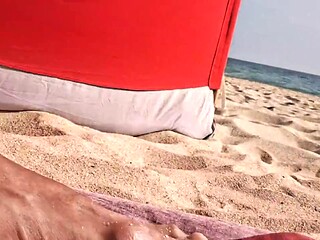 Hotsportfitboys Horny Exhibitionist Beach Cock Flash: Rough Stroke Sparks Massive Hard Boner