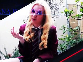 Step-daughter action with smiling Olivia Keane from British Teens