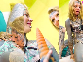 Tattooed Lesbian Tentacle Session with Dirty ATM
